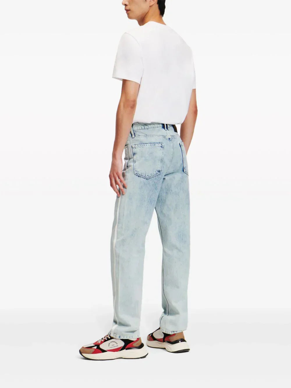 KARL LAGERFELD LOGO-TAPE STRAIGHT-LEG JEANS