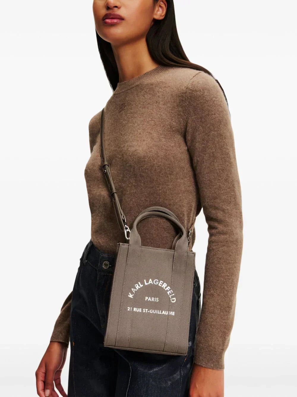 KARL LAGERFELD SMALL RUE ST-GUILLAUME SQUARE TOTE BAG