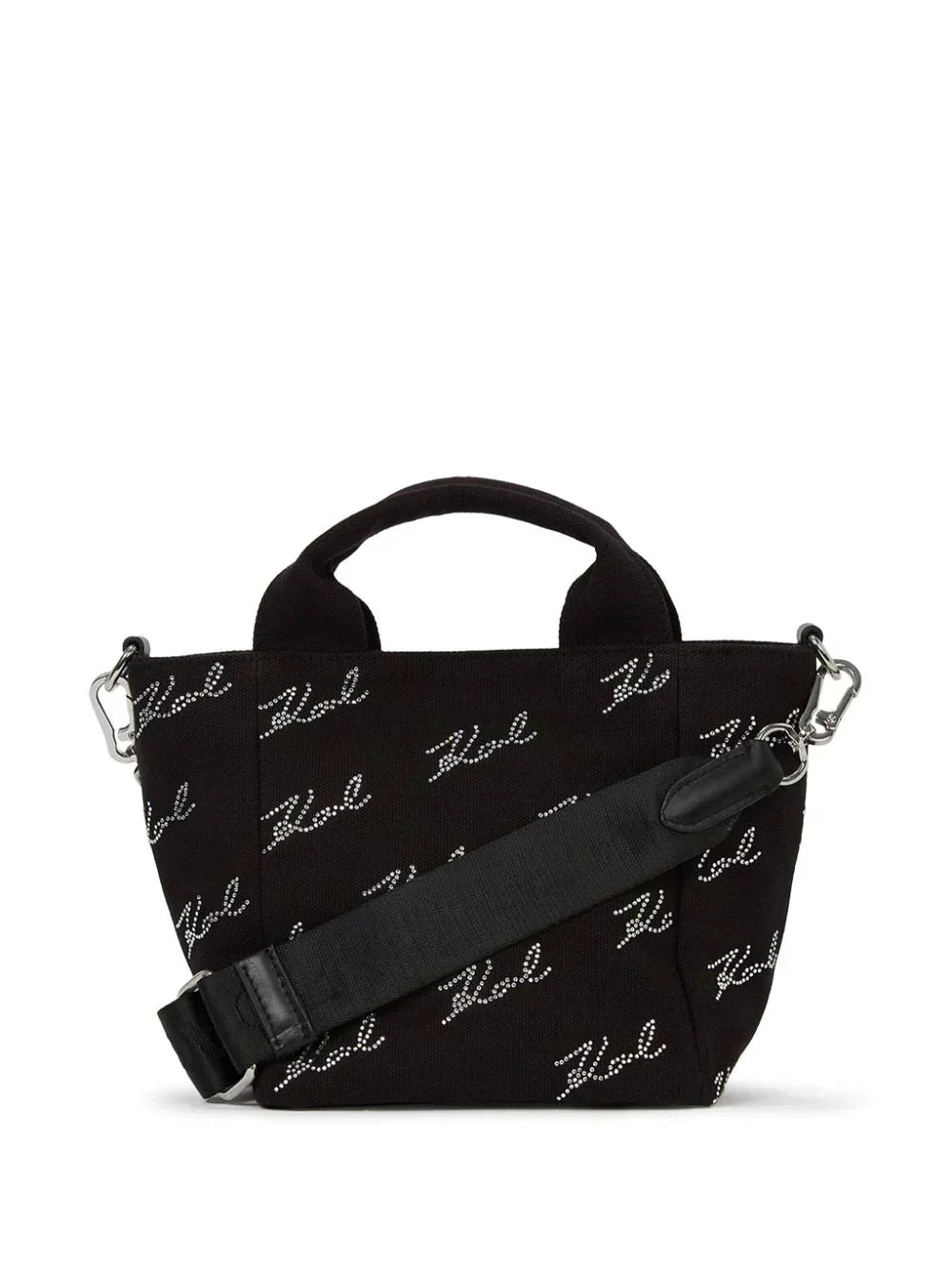 KARL LAGERFELD SIGNATURE RHINESTONE-EMBELLISHED TOTE BAG