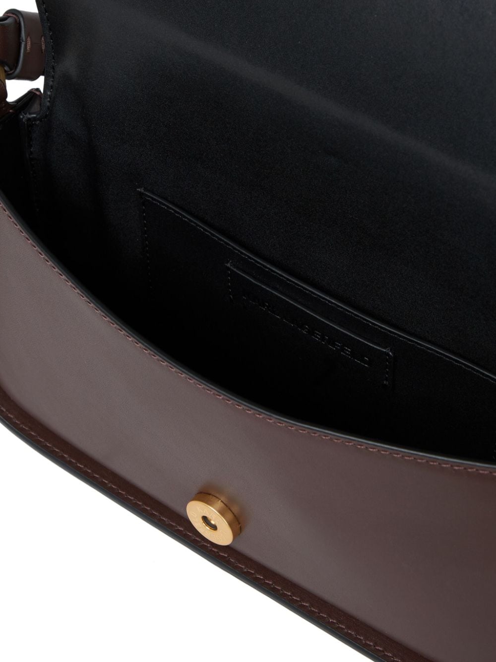 KARL LAGERFELD SIGNATURE LEATHER SHOULDER BAG