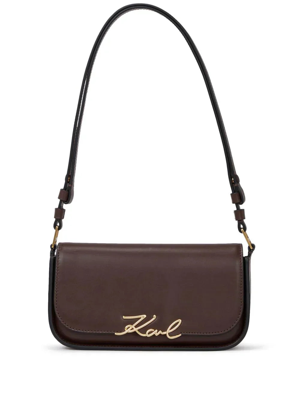 KARL LAGERFELD SIGNATURE LEATHER SHOULDER BAG