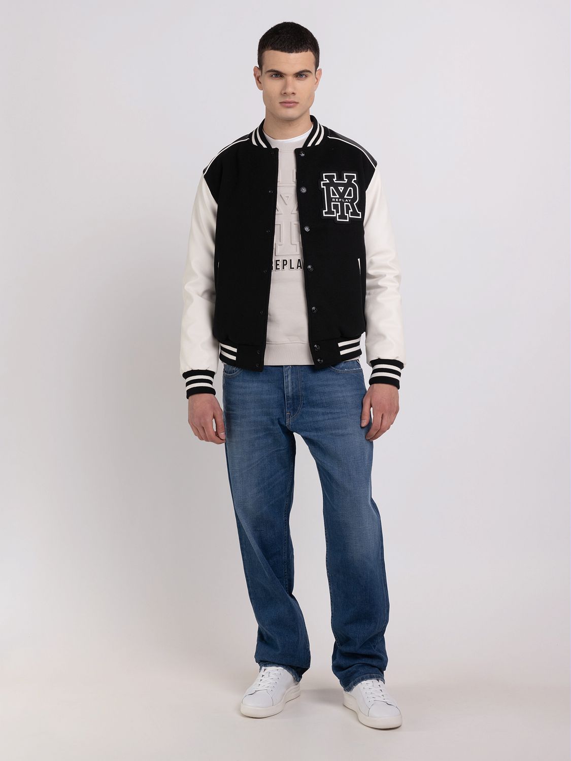REPLAY VARSITY JACKET IN WOOL