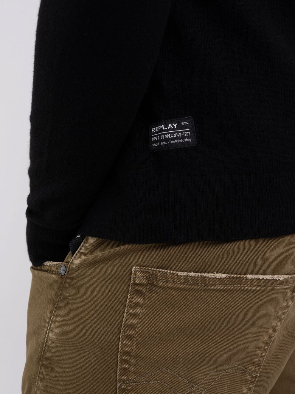 REPLAY SWEATER IN COTTON AND CASHMERE WITH PRINT